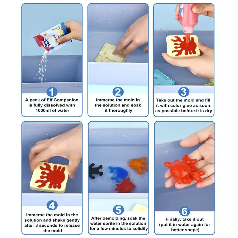 Aqua Fairy Water Art Kit – Magic Water Drawing Set with Molds & Color Bottles