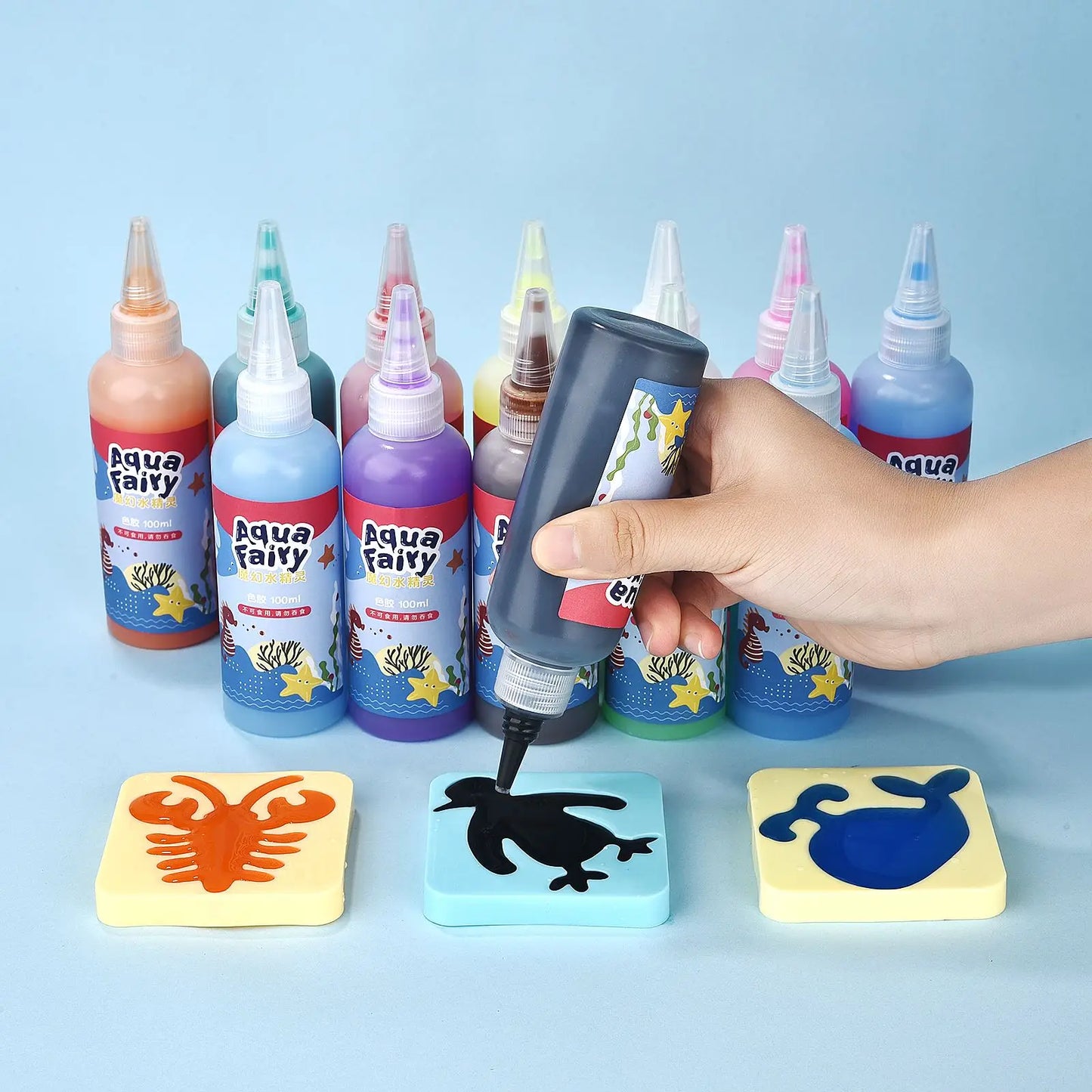 Aqua Fairy Water Art Kit – Magic Water Drawing Set with Molds & Color Bottles